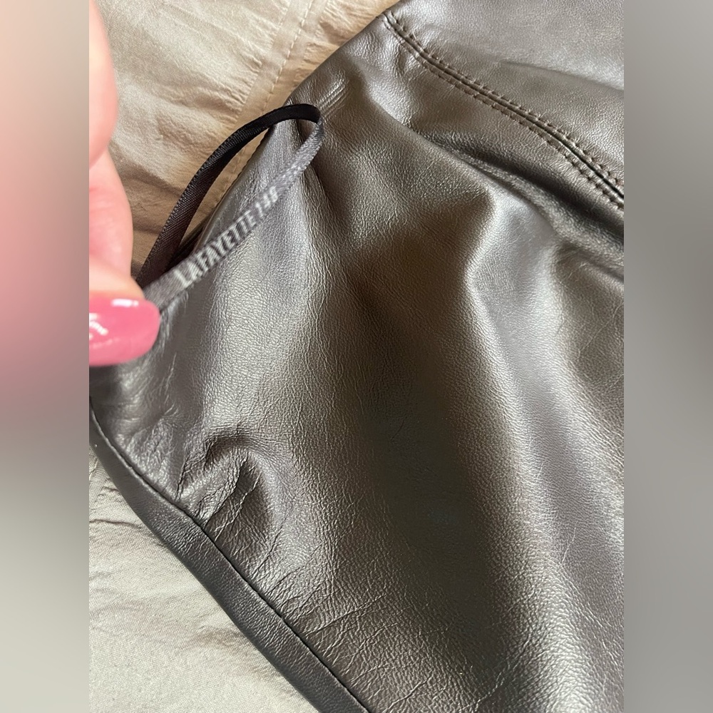 NWOT. 100% leather.Lafayette 148 New York Dark Brown  Pencil Skirt - Picture 6 of 11